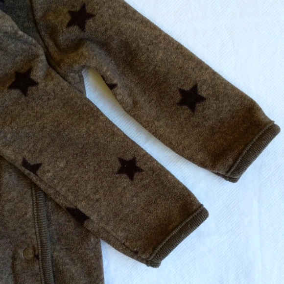 child of mine by carter's bear face fleece snap footie sleeper pajamas 6 months - Picture 5 of 6